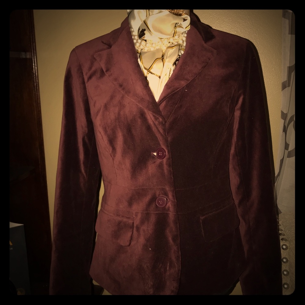 Burgundy Velvet Blazer